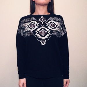 Aztec Print Crewneck Sweatshirt